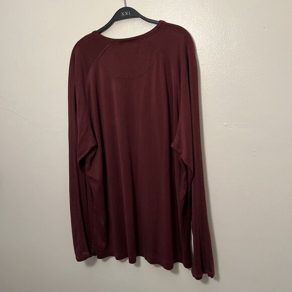 Wilke Rodriguez Contrast Stitch Silk Long Sleeve Crewneck Shirt, Brown- XXL Tall - Picture 10 of 11